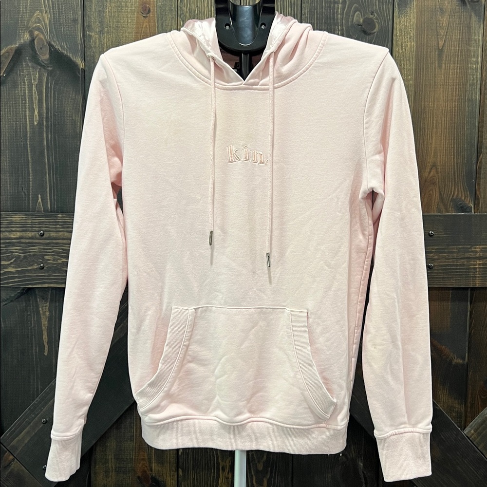 Kin Pink Satin Lined Hoodie XS Desert Sand Beige Keep It Natural Minimalist